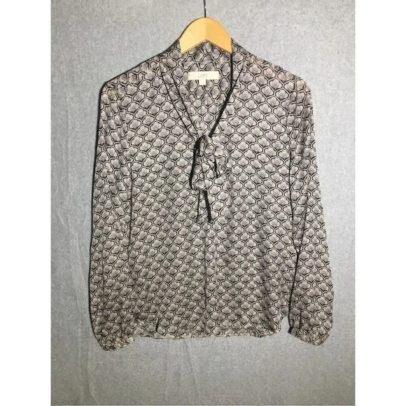 LOFT Tops - Womens Loft Blouse Flowy Sheer Tie Front Business Work Date Night Career